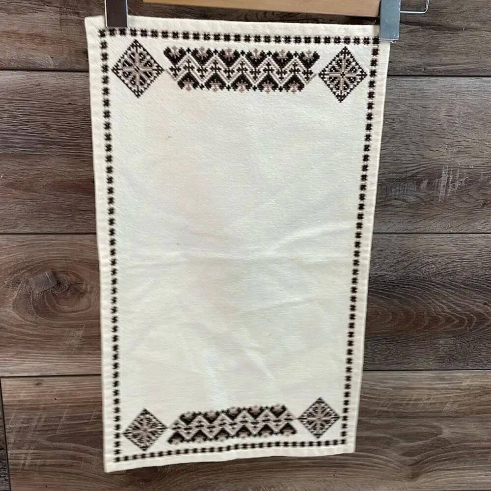 Vintage Table Linens Placemats (4) Embroidered Southwestern Vibe Cream Brown